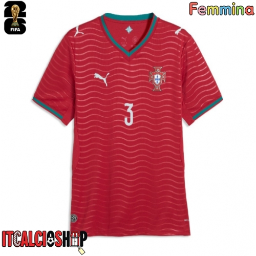 Portogallo Ruben Dias #3 Prima Maglia Femmina Mondiali 2026 Manica Corta